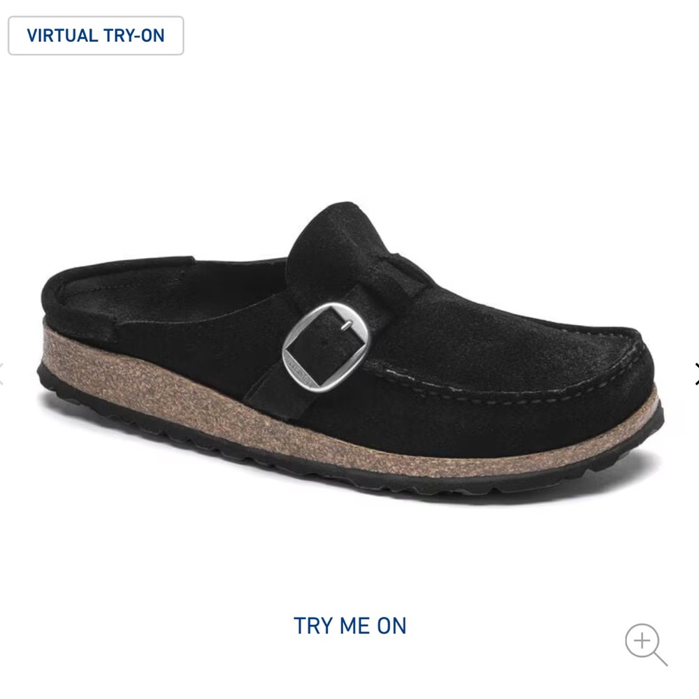 Women’s Birkenstock Buckley suede leather black mules loafers size 6 NWT - Picture 3 of 8